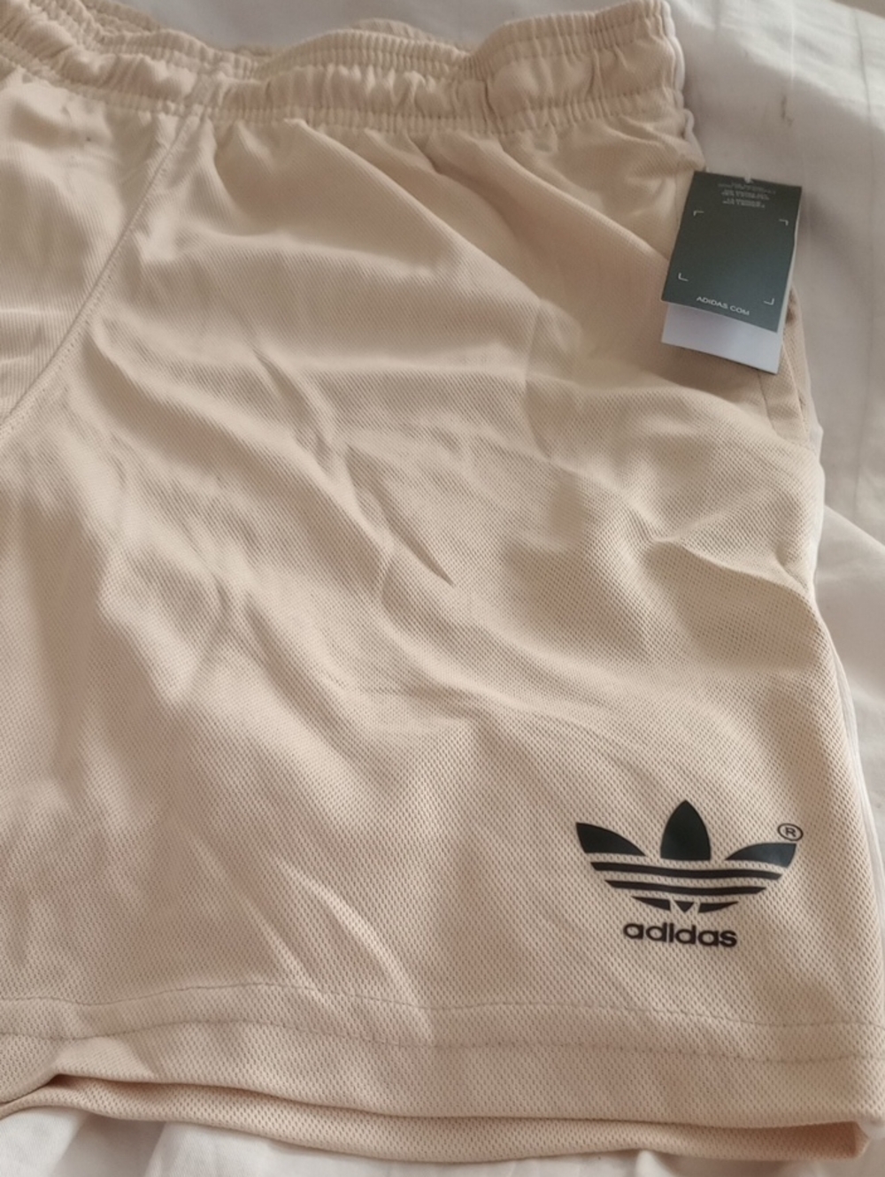 NWT ADIDAS Light Gold Athletic Training Shorts with Trefoil Logo - Picture 2 of 7